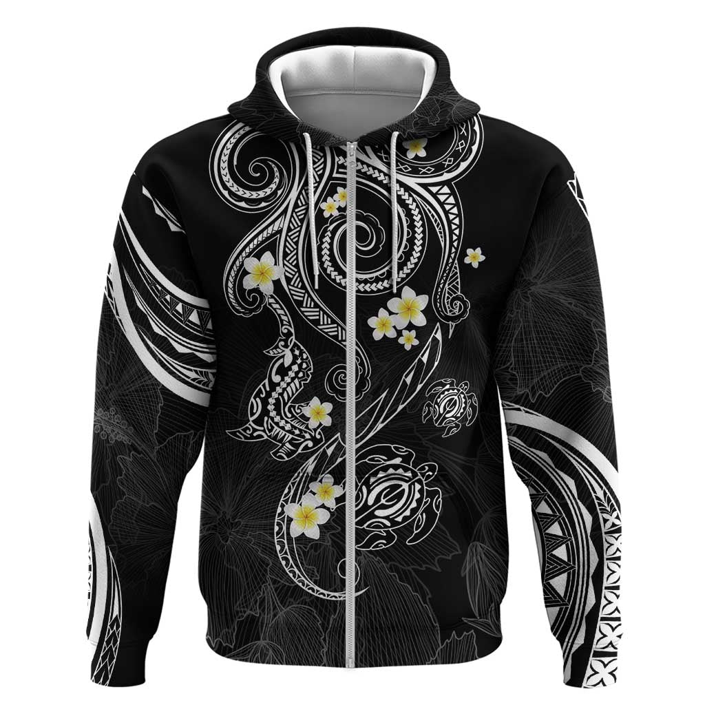 Polynesia Tribal Hoodie Tentacles Plumeria
