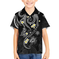 Polynesia Tribal Kid Hawaiian Shirt Tentacles Plumeria