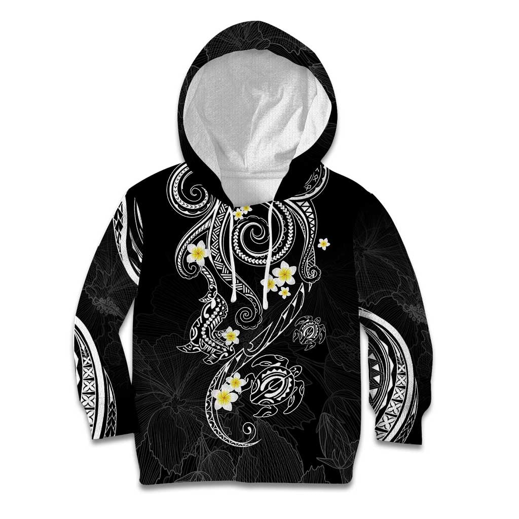Polynesia Tribal Kid Hoodie Tentacles Plumeria