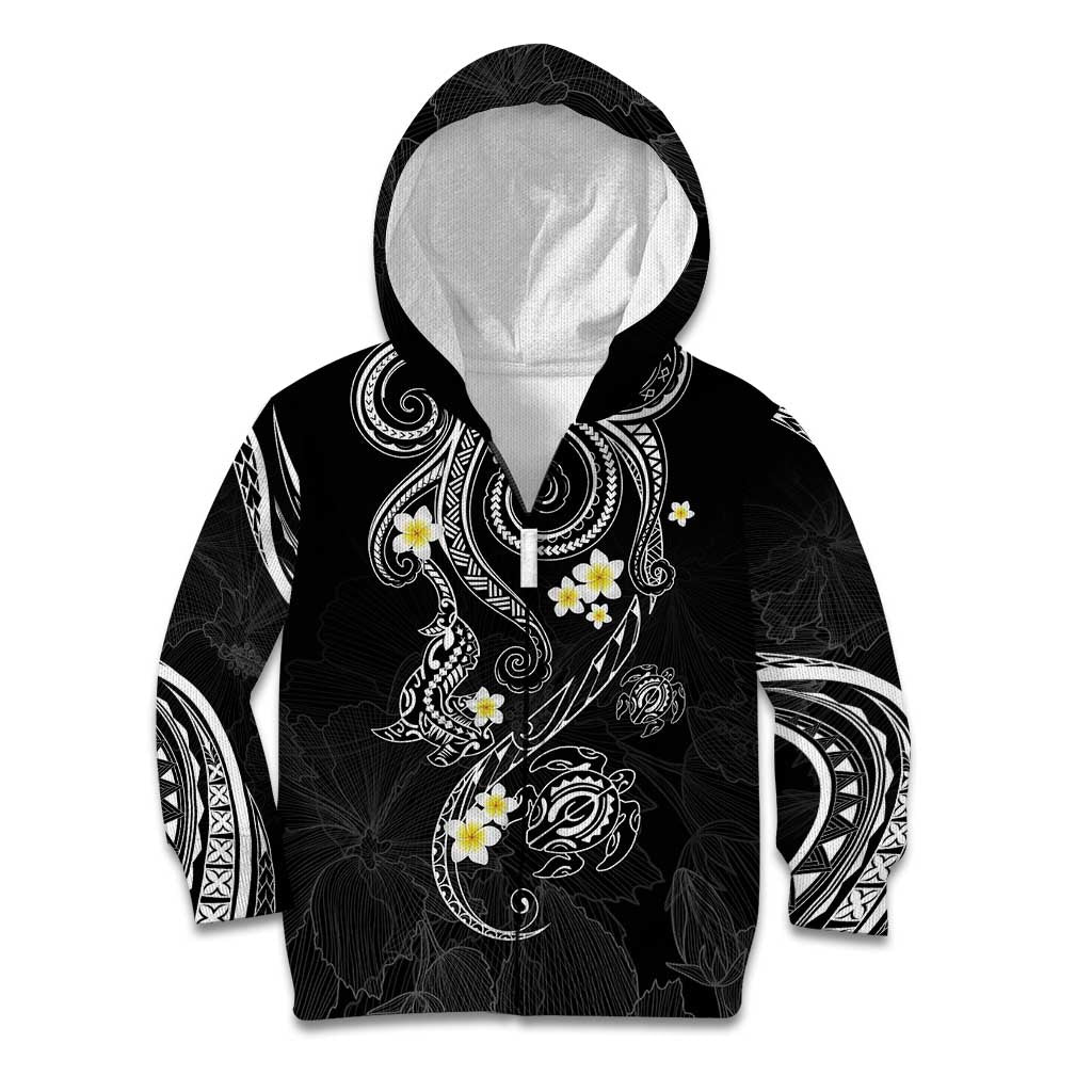 Polynesia Tribal Kid Hoodie Tentacles Plumeria