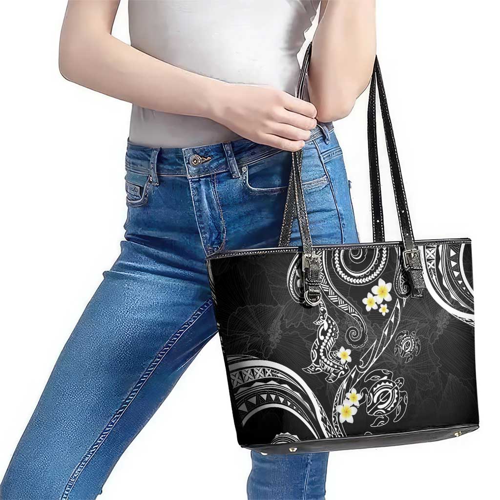 Polynesia Tribal Leather Tote Bag Tentacles Plumeria LT7 - Polynesian Pride