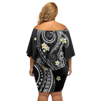 Polynesia Tribal Off Shoulder Short Dress Tentacles Plumeria LT7 - Polynesian Pride