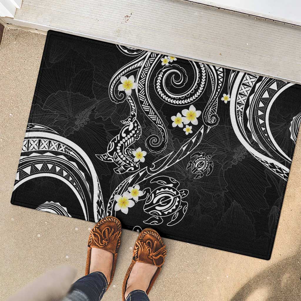 Polynesia Tribal Rubber Doormat Tentacles Plumeria LT7 - Polynesian Pride