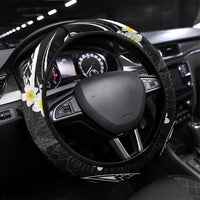 Polynesia Tribal Steering Wheel Cover Tentacles Plumeria LT7 Universal Fit Black - Polynesian Pride