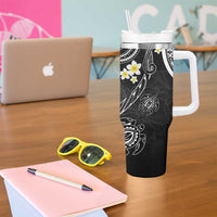Polynesia Tribal Tumbler With Handle Tentacles Plumeria LT7 - Polynesian Pride