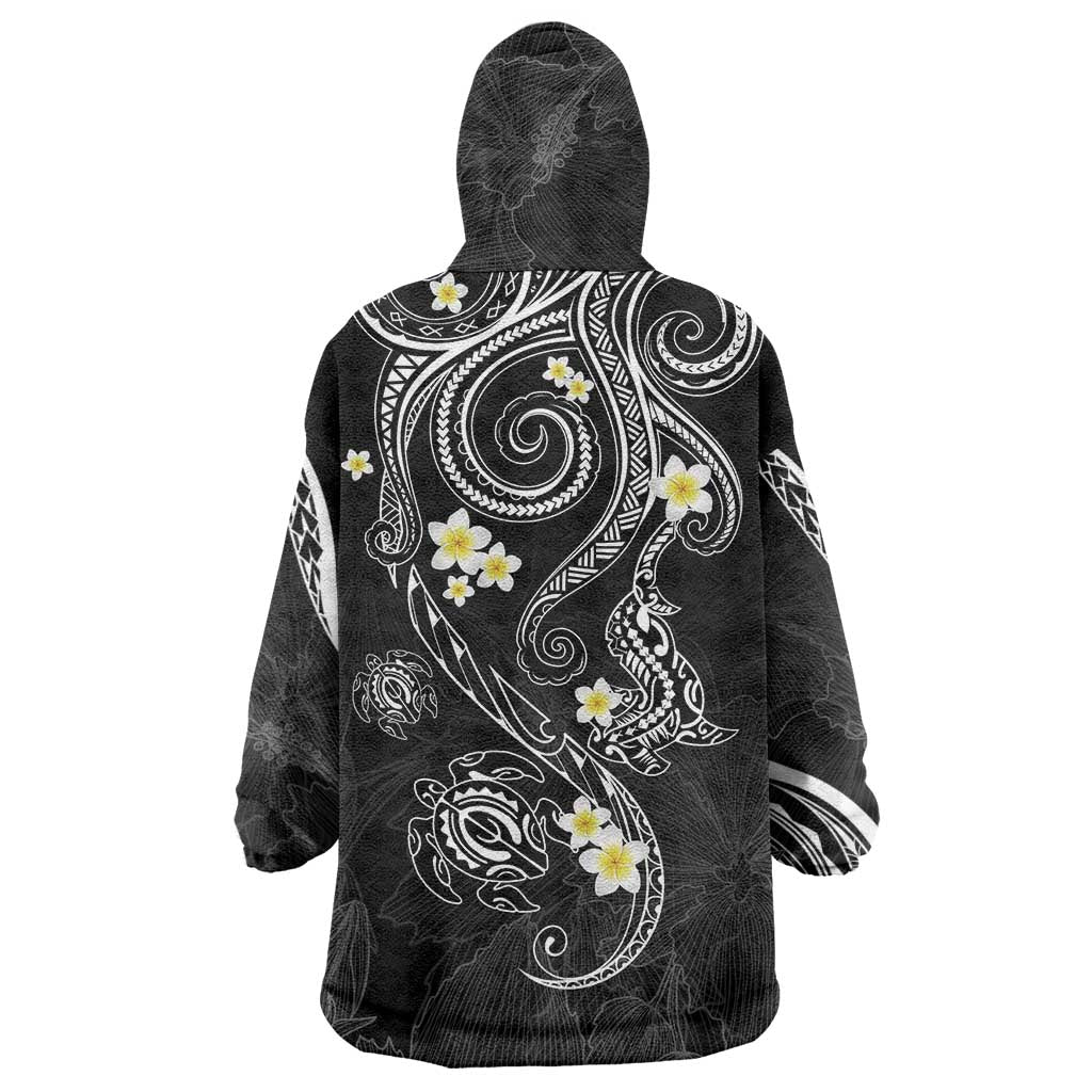 Polynesia Tribal Wearable Blanket Hoodie Tentacles Plumeria LT7 - Polynesian Pride