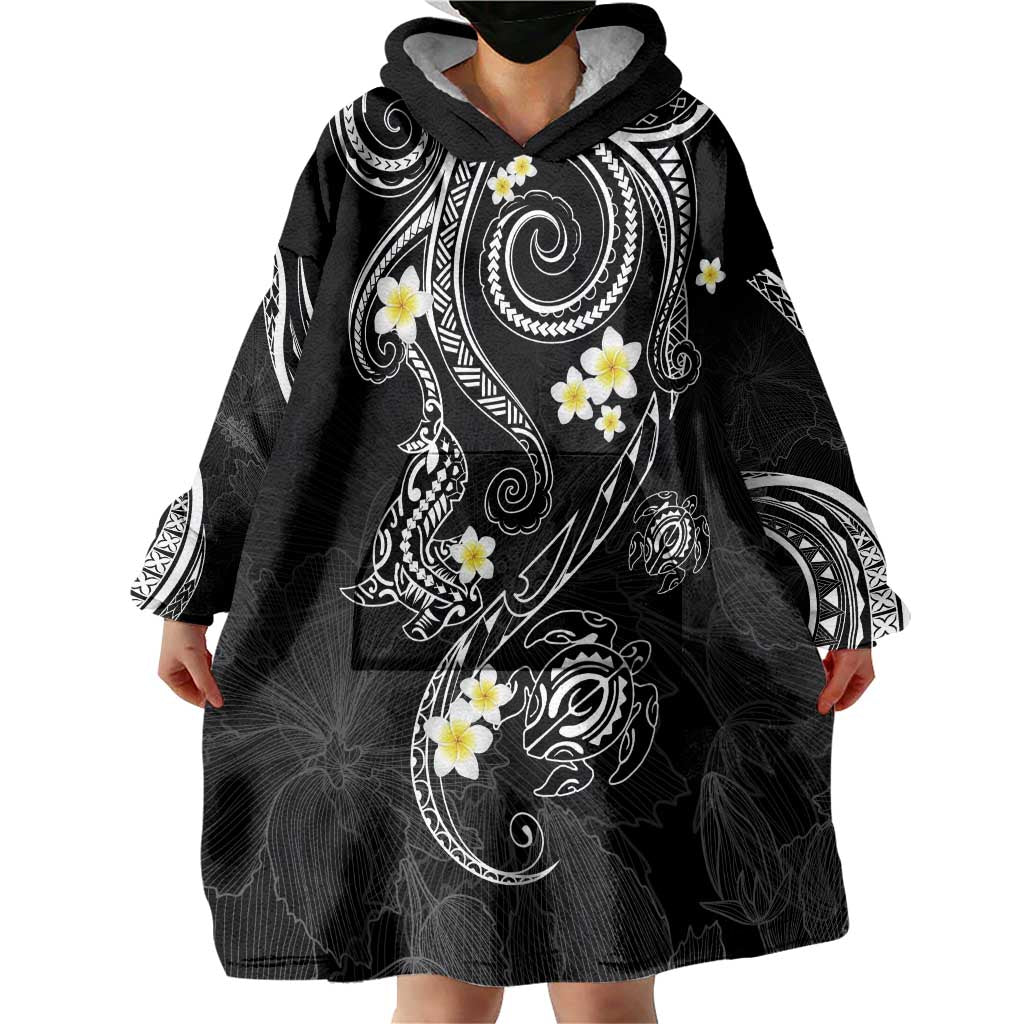 Polynesia Tribal Wearable Blanket Hoodie Tentacles Plumeria LT7 - Polynesian Pride