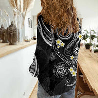 Polynesia Tribal Women Casual Shirt Tentacles Plumeria