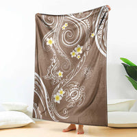 Polynesia Tribal Blanket Mocha Plumeria Tentacles LT7 - Polynesian Pride