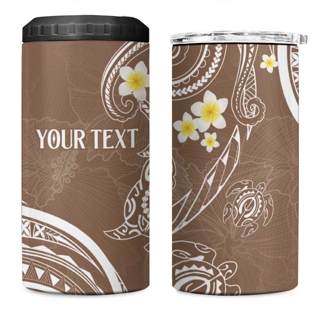 Polynesia Tribal 4 in 1 Can Cooler Tumbler Mocha Plumeria Tentacles LT7 One Size: 16 oz Mocha - Polynesian Pride