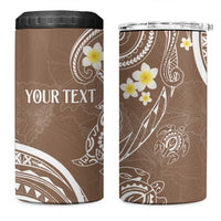 Polynesia Tribal 4 in 1 Can Cooler Tumbler Mocha Plumeria Tentacles LT7 One Size: 16 oz Mocha - Polynesian Pride