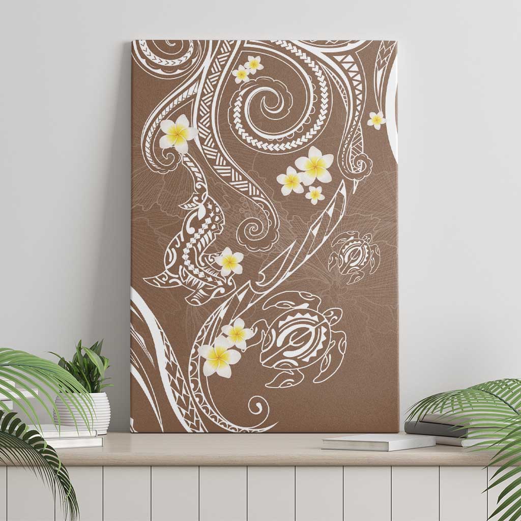 Polynesia Tribal Canvas Wall Art Mocha Plumeria Tentacles LT7 - Polynesian Pride