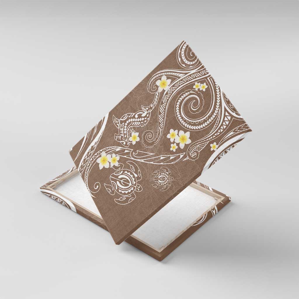 Polynesia Tribal Canvas Wall Art Mocha Plumeria Tentacles LT7 With Frame Mocha - Polynesian Pride