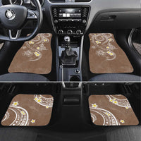 Polynesia Tribal Car Mats Mocha Plumeria Tentacles LT7 Set 4pcs Mocha - Polynesian Pride