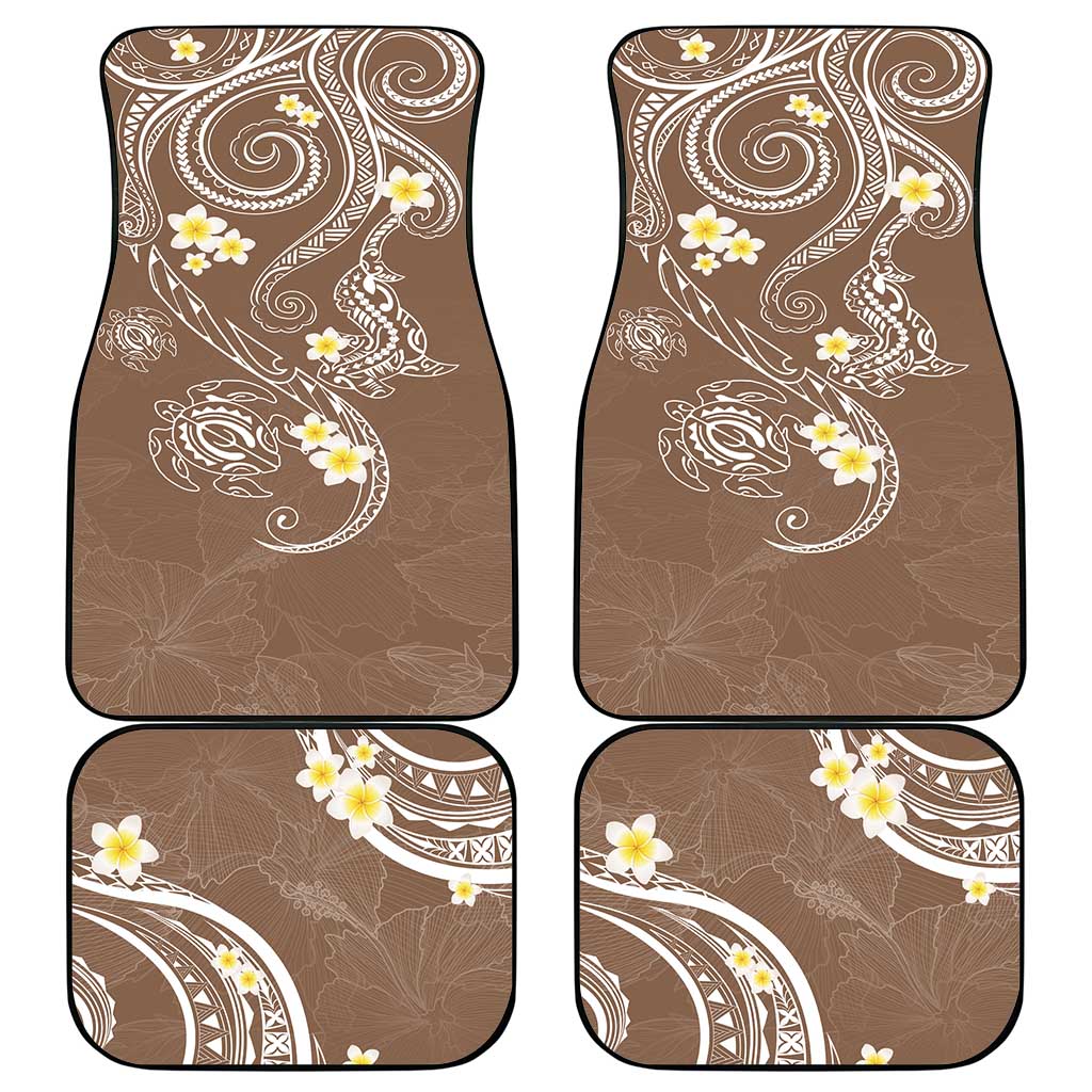Polynesia Tribal Car Mats Mocha Plumeria Tentacles LT7 - Polynesian Pride
