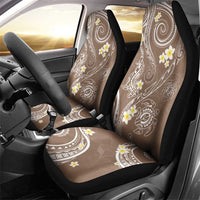 Polynesia Tribal Car Seat Cover Mocha Plumeria Tentacles