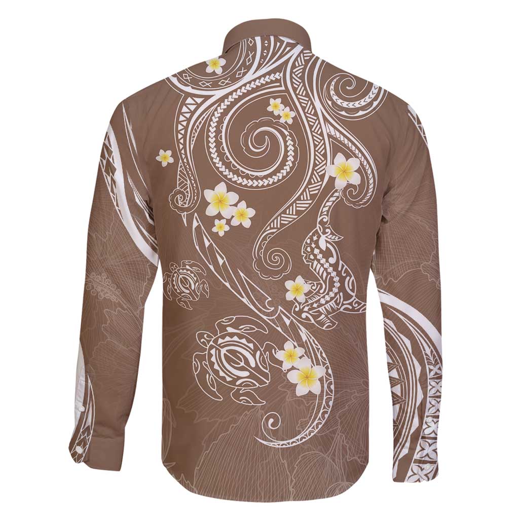 Polynesia Tribal Family Matching Mermaid Dress and Hawaiian Shirt Mocha Plumeria Tentacles