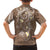 Polynesia Tribal Family Matching Off Shoulder Maxi Dress and Hawaiian Shirt Mocha Plumeria Tentacles