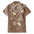 Polynesia Tribal Family Matching Off Shoulder Short Dress and Hawaiian Shirt Mocha Plumeria Tentacles