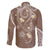Polynesia Tribal Family Matching Off Shoulder Short Dress and Hawaiian Shirt Mocha Plumeria Tentacles
