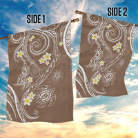 Polynesia Tribal Garden Flag Mocha Plumeria Tentacles LT7 - Polynesian Pride