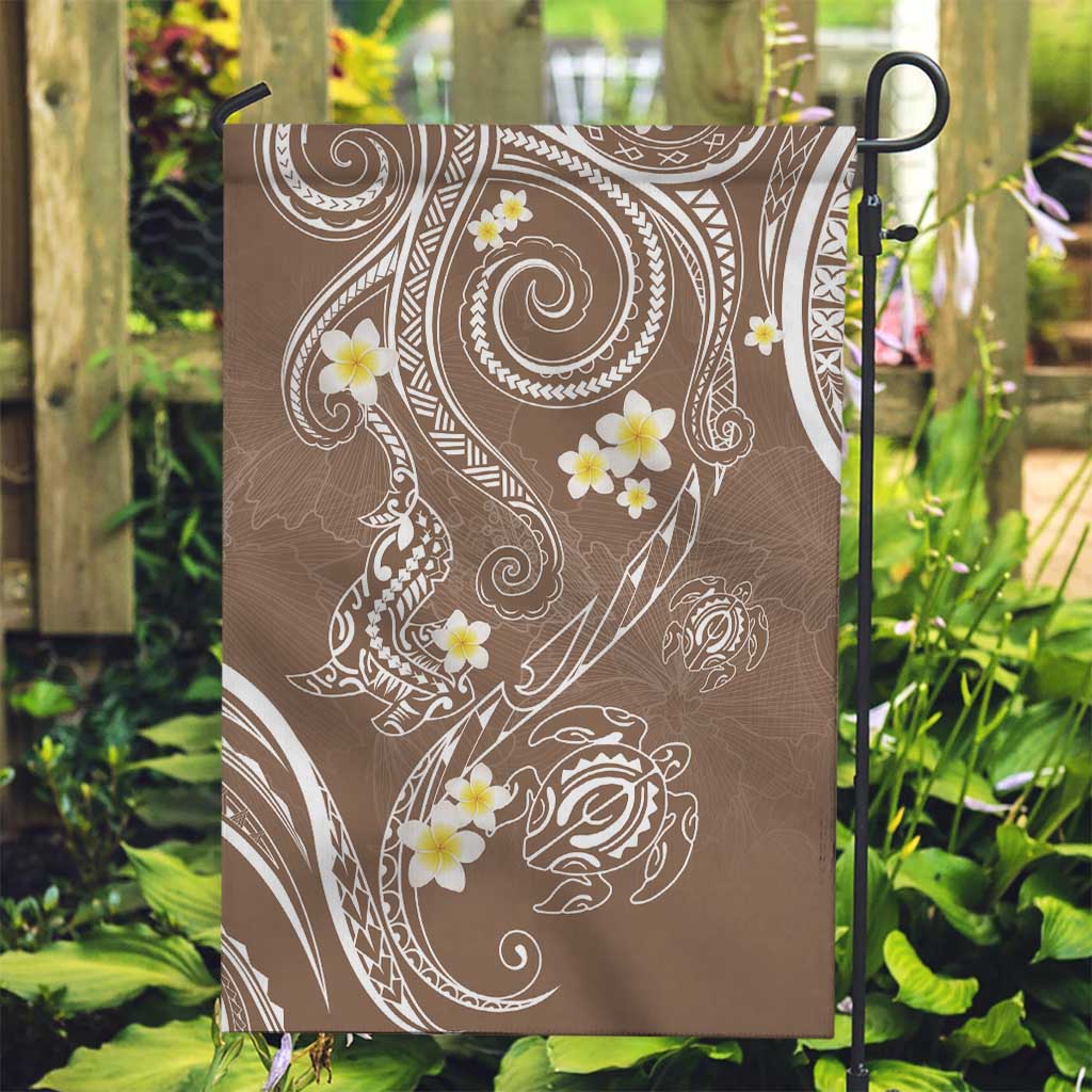 Polynesia Tribal Garden Flag Mocha Plumeria Tentacles LT7 Garden Flag Mocha - Polynesian Pride
