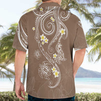 Polynesia Tribal Hawaiian Shirt Mocha Plumeria Tentacles LT7 - Polynesian Pride