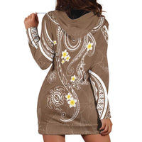 Polynesia Tribal Hoodie Dress Mocha Plumeria Tentacles LT7 - Polynesian Pride