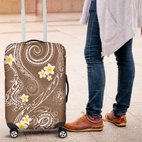 Polynesia Tribal Luggage Cover Mocha Plumeria Tentacles