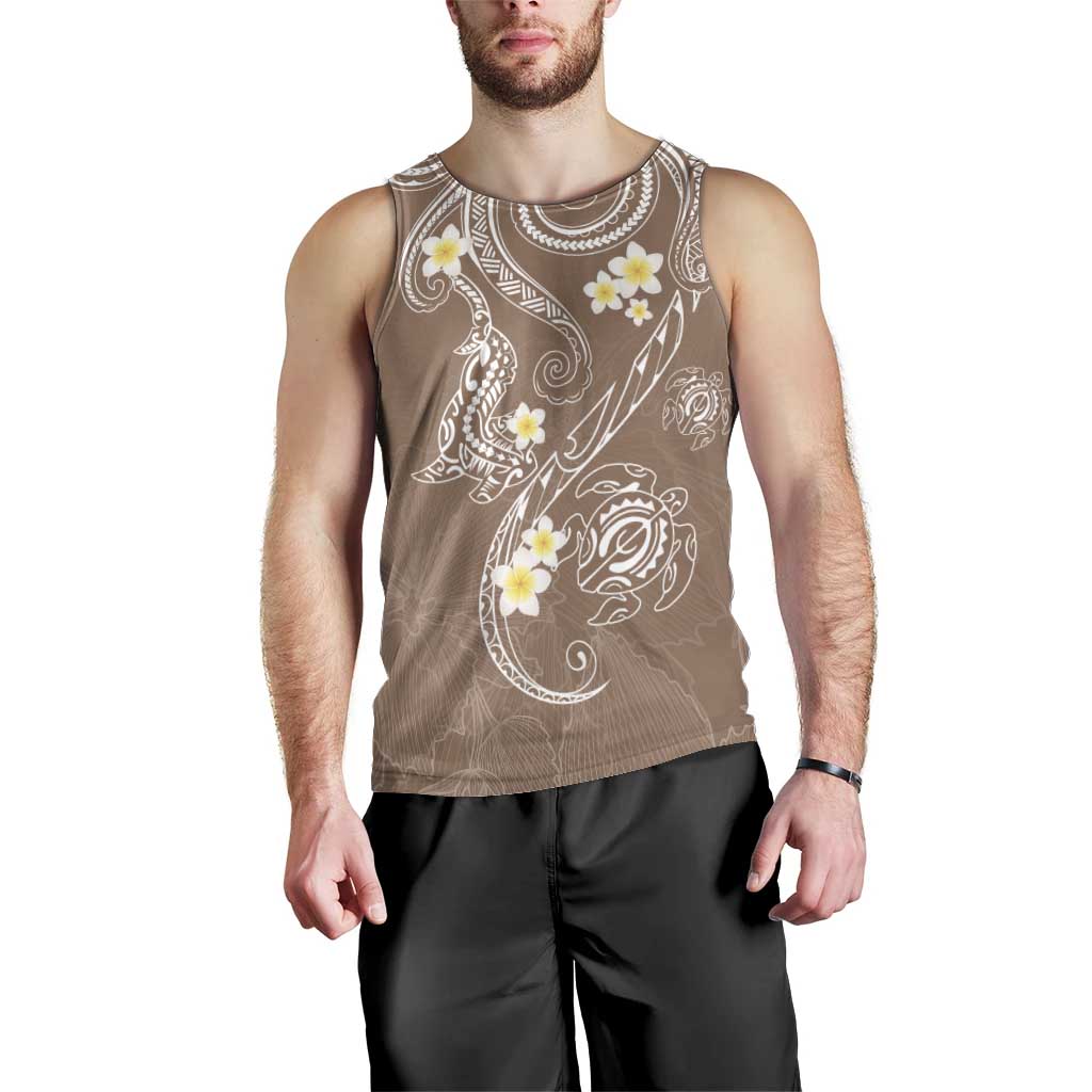 Polynesia Tribal Men Tank Top Mocha Plumeria Tentacles LT7 - Polynesian Pride