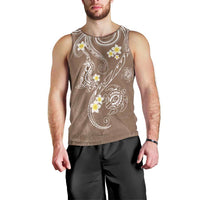 Polynesia Tribal Men Tank Top Mocha Plumeria Tentacles LT7 - Polynesian Pride