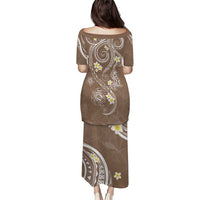 Polynesia Tribal Puletasi Mocha Plumeria Tentacles LT7 - Polynesian Pride