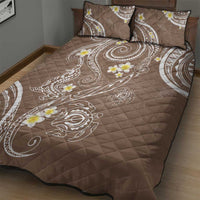 Polynesia Tribal Quilt Bed Set Mocha Plumeria Tentacles LT7 - Polynesian Pride