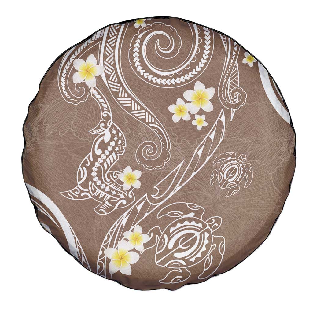 Polynesia Tribal Spare Tire Cover Mocha Plumeria Tentacles LT7 - Polynesian Pride