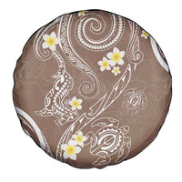 Polynesia Tribal Spare Tire Cover Mocha Plumeria Tentacles LT7 - Polynesian Pride