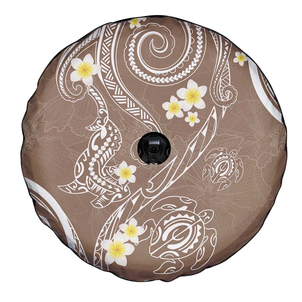 Polynesia Tribal Spare Tire Cover Mocha Plumeria Tentacles LT7 - Polynesian Pride
