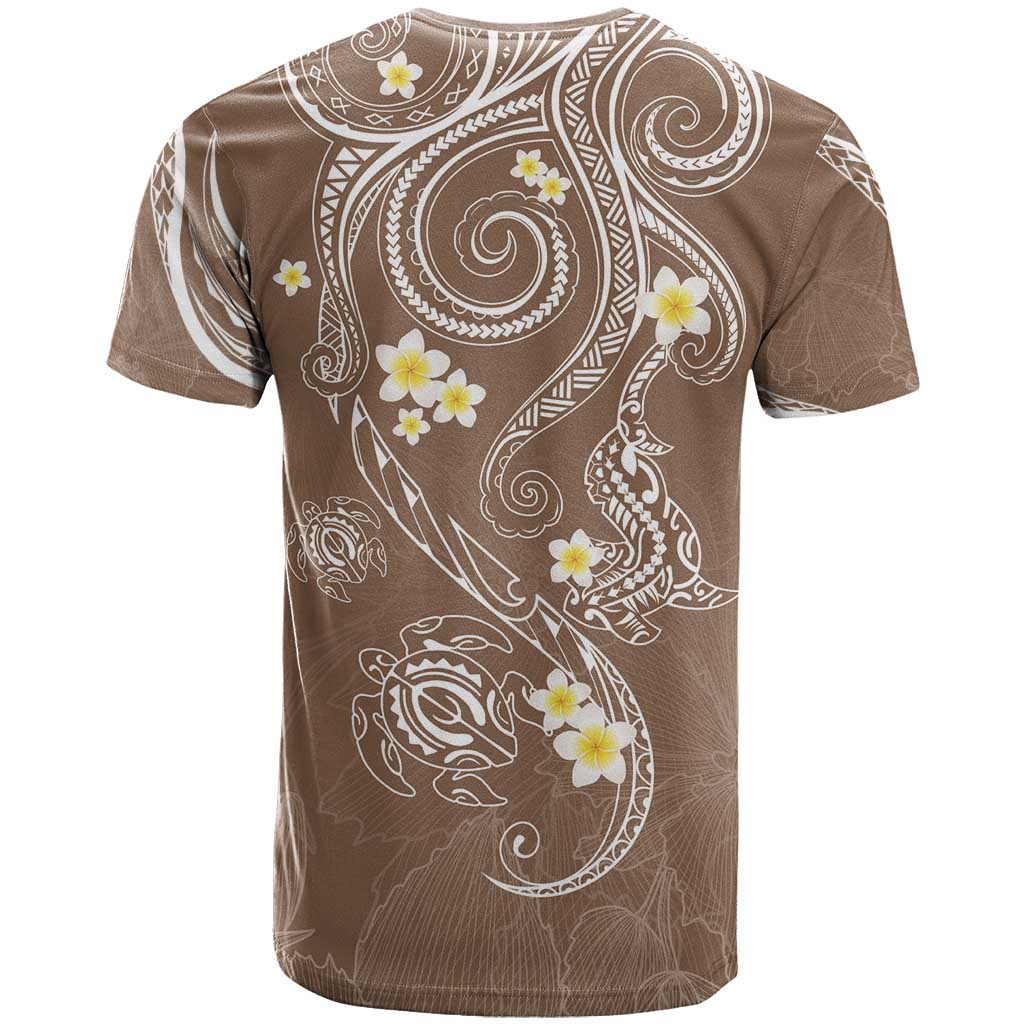 Polynesia Tribal T Shirt Mocha Plumeria Tentacles LT7 - Polynesian Pride