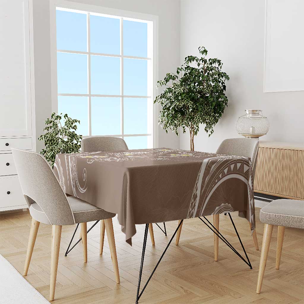 Polynesia Tribal Tablecloth Mocha Plumeria Tentacles LT7 - Polynesian Pride