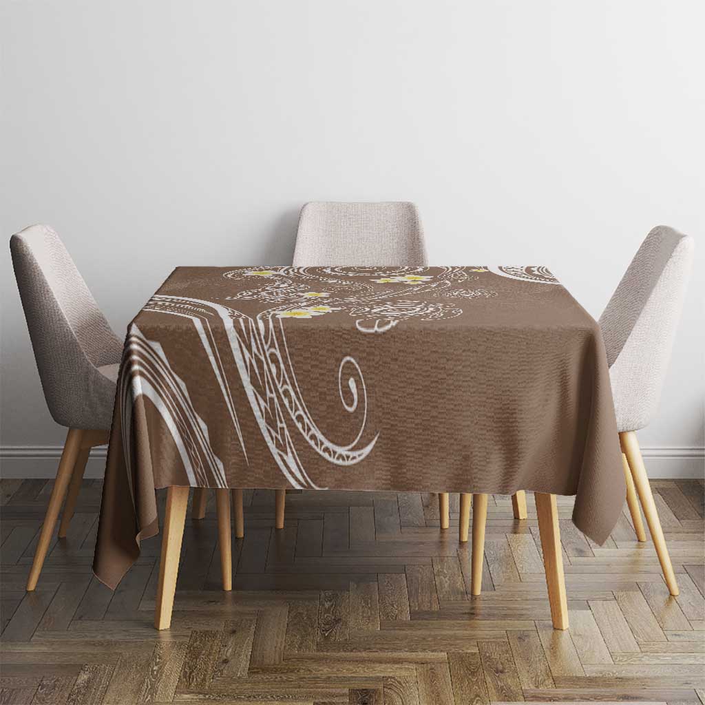 Polynesia Tribal Tablecloth Mocha Plumeria Tentacles LT7 - Polynesian Pride