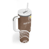 Polynesia Tribal Tumbler With Handle Mocha Plumeria Tentacles LT7 - Polynesian Pride