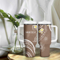 Polynesia Tribal Tumbler With Handle Mocha Plumeria Tentacles LT7 - Polynesian Pride