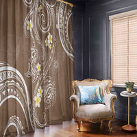 Polynesia Tribal Window Curtain Mocha Plumeria Tentacles LT7 - Polynesian Pride