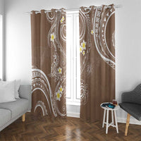 Polynesia Tribal Window Curtain Mocha Plumeria Tentacles LT7 With Grommets Mocha - Polynesian Pride