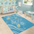 Polynesia Tribal Area Rug Turquoise Plumeria Tentacles