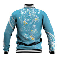 Polynesia Tribal Baseball Jacket Turquoise Plumeria Tentacles LT7 - Polynesian Pride
