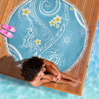 Polynesia Tribal Beach Blanket Turquoise Plumeria Tentacles LT7 - Polynesian Pride