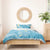 Polynesia Tribal Bedding Set Turquoise Plumeria Tentacles