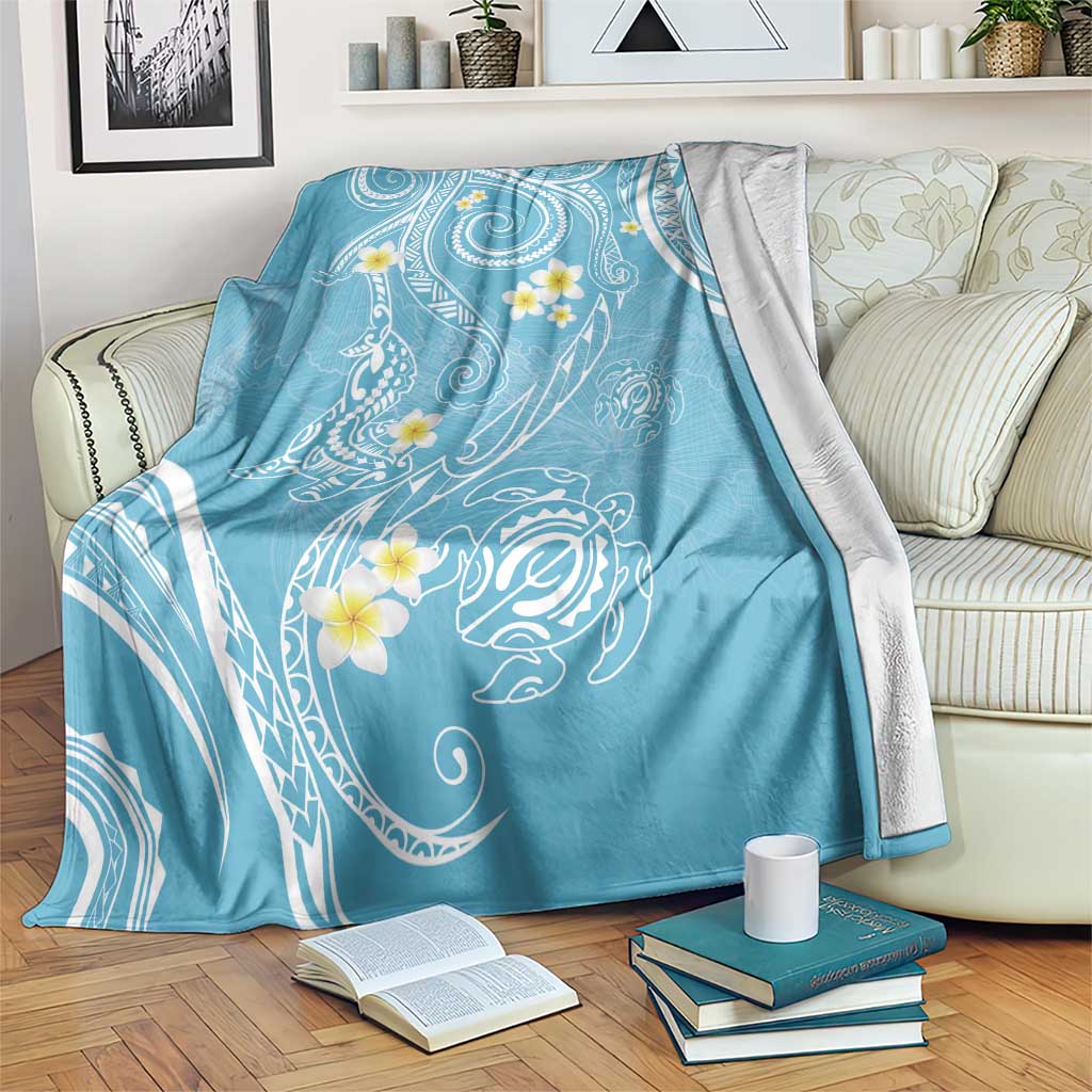 Polynesia Tribal Blanket Turquoise Plumeria Tentacles LT7 Turquoise - Polynesian Pride