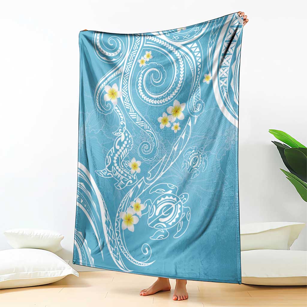 Polynesia Tribal Blanket Turquoise Plumeria Tentacles LT7 - Polynesian Pride
