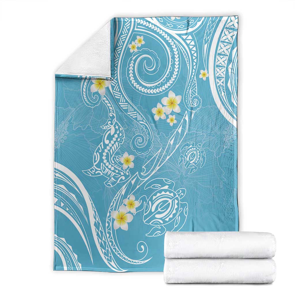Polynesia Tribal Blanket Turquoise Plumeria Tentacles LT7 - Polynesian Pride